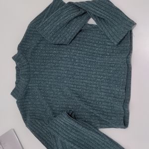 Forever 21 Cropped Sweater Green/Blue